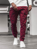 Men's Big Pocket Cargo Pants Trousers Casual Men Jogger Pants Fashion Stitching zipper Sportswear Cotton Fitness Sweatpants