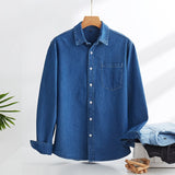 2023 Spring Pure Cotton Denim Shirt Long-sleeved Trendy All-match Men's Tooling Shirt Japanese Casual Jacket Male Brand Jean Top