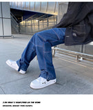 Men Jeans Wide Leg Denim pants Loose Straight Baggy Men's Jeans hip hop Streetwear Skateboard Neutral denim Trousers Cargo jeans