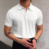 2023 Summer New Casual Men's Clothing Lapel Fashion Loose Solid Color Short Sleeve Spliced Button Thin Youth Trend Polo Shirt