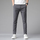 Men's Casual Pants Thin Business Stretch Slim Fit Elastic Waist Jogger Classic Blue Black Gray Brand Trousers Male