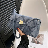 2023 Casual Shoulder Bag Denim Pattern Handbags Designer Underarm Bag Fashion Commute PU Leather Top Handle Bags