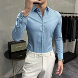 Plus Size 7XL 6XL 5XL Solid Business Formal Wear Long Sleeve Men Dress Shirts Simple All Match Slim Fit Casual Chemise Homme Hot