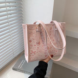 Womens Cute Shoulder Bag Cartoon Kawaii Purses and Handbags Luxury Designer Pu Leather Solid Color Bolsa Female Elegant Bag