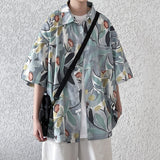 2023 Summer New Men's Flower Shirts Short Sleeve Casual Blouses Harajuku Hawaii Female Large Size Clothing