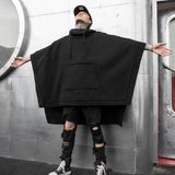 Techwear Black Oversized Hoodies Sweatshirt Baggy Trench Coat Anorak Men Goth Punk Japanese Streetwear Hip Hop Gothic