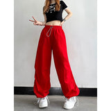 2023 Summer Men's Streetwear Hip Hop Casual Pants Quick Drying Elastic Waist Solid Color Sweatpants Fashion Trend Trousers