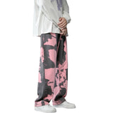 Men Jeans Wide Leg Pants Fashion Printed Streetwear Hip Hop Denim Trousers