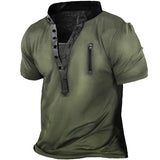 Men's Outdoor Tactical Hiking T-Shirts Military Army V-neck Shorts Sleeve Hunting Climbing Shirt Male Oversized Sport Clothes