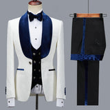 Floral Men Suits Slim Fit Wedding Tuxedo 3 Piece Velvet Lapel Groom Party Suits Costume Homme Groomsman Blazer Vest with Pants