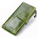 New Genuine Leather Wallet Fashion Coin Purse For Ladies Women Long Clutch Wallets With Cell Phone Bags Card Holder