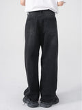 Men's Jeans New Korean Personality Straight Wide Leg Pants 2023 Fashion Autumn Winter Vintage Male Trousers 9A5577