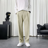 2023 New Men Casual Pants Solid Wide Leg Trousers Straight Fashionable  Suit Pants Streetwear Comfortable Fabric Oversize Unisex