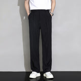 2023 New Men Suit Pants Casual Pant Solid Wide Leg Business Trousers Straight Fashionable Streetwear Comfortable Fabric Oversize