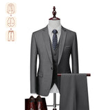 Genuine Men's Gray Business Casual Suit,Two-Piece/Three-piece Suit for Formal Occasions,Premium Quality Black Suits ,Sizes M-6XL