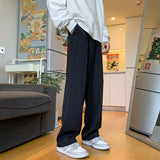 2023 New Men Suit Pants Solid Full Baggy Wide Leg Trousers Straight mop pants Bottoms Streetwear Oversize Unisex Casual Pants