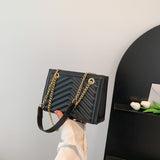 Fashion Striped Shoulder Bag New Design Chain Strap Crossbody Bags For Women Square Pu Leather Handbags For Ladies