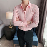 Men Long Sleeve Shirt 2023 New British Style Solid Casual Slim Fit Camisas Y Blusas Formal Dress Chemistry Homme Men Clothing