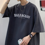 2023 Summer New Letter T-shirts Man Loose Short-sleeved Korean Clothing Unisex Fashion Brand Male Cotton Top Tees