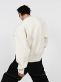 Men's Knitted Sweater New Autumn Winter Korean Fashion Metal Buckle Hollow Out Design 2023 Solid Color Male Tops 9A5467