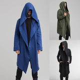 2023 Autumn Winters In Europe And The New men's Coat Long Cardigan Cape Coat Hooded Cotton Blended Long Sweater Men Coats