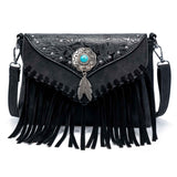 Original Design Shoulder Bag For Women PU Leather Luxury Clutch Designer Handbags Western Purse Fringe Messenger Bag