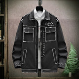 Ilooove New Spring Autumn Casual Jackets Korean Fashion Short Lapel coat Decoration Body Men's Jacket High Quality Hip Hop Coats Men