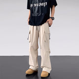 2023 Men's High Quality Casual Pants Thin Ice Silk Fabric Sweatpant Large Cargo Pocket Straight Pants 3 Color Trousers  M-3XL