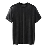 Sexy Men's Sequins T-shirt Top Round Neck Short Sleeve Sequin Transparent Mesh T Shirts Summer Male Club Party Tshirts Camiseta