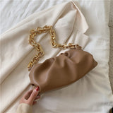 Day Clutch Thick Gold Chains Dumpling Clip Purse Women Cloud Underarm Shoulder Bag Pleated Designer Pouch Totes Handbag