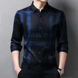 High Quality Men's Long Sleeve Shirt Casual Comfortable Shirt Business Breathable Striped Shirt Male Clothing Top