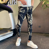 Summer New Ankle Length Floral Harem Pants For Men Clothing 2023 All Match Streetwear Slim Fit Casual Joggers Trousers Hip Hop