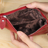 Genuine Leather Women Money Bag Versatile Solid Female Long Card Hold Wallet High Quality Lady Clutch Purse Wristlet Phone Bags