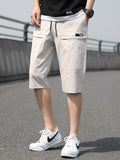 Plus Size Summer Capris Pants Men Breathable Cool Calf-Length Short Sweatpants Loose Casual Cropped Trousers 8XL