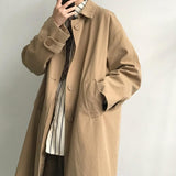 Men Trench Coat Casual Coat Overcoat Retro Male Women's Windbreaker Windproof Loose Jacket For Men Cardigan Clothing