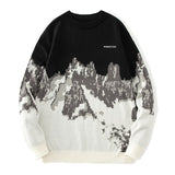 Autumn Winter Landscape Splash Ink Sweater Men Loose Harajuku Style Multiple types Round Neck Couple Pullovers Trendy knitwears