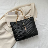 New Design Striped Shoulder Bag Fashion Chain Strap Crossbody Bags For Women Tassel Handbags Casual Tote