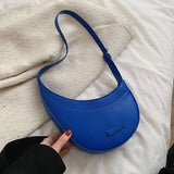 Women Shoulder Bag 2023 PU Leather Purse and Handbag Female Shopper Summer Fashion Simple Irregular Underarm Crescent Bag