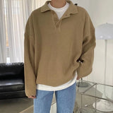 Ilooove Fashion Autumn Winter Fashion Men's Cool Boy Casual Loose Tess Knitted Pullover Sweater Soft Button Warm