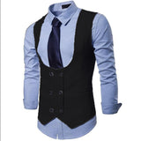 Slim Fit Suit Vest for Men with Double Breasted Single One Piece Male Waistcoat for Formal Wedding Tuxedo Fashion Coat 2023