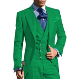 Green Suits For Men Slim Fit Long Jacket With Double Breasted Vest Custom Groom Tuxedo Wedding 3 Piece Italian Style Tail Coat