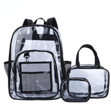 Transparent PVC Set Bag Waterproof Backpack Unisex Large Capacity Backpack Solid Clear Backpack Couple Fashion Bagback Designer