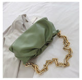 Day Clutch Thick Gold Chains Dumpling Clip Purse Women Cloud Underarm Shoulder Bag Pleated Designer Pouch Totes Handbag