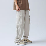 Streetwear Casual Baggy Cargo Pants Men Spring Harajuku Loose Straight Trousers Big Pocket Elastic Waist Wide Leg Women's Pants