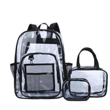 Transparent PVC Set Bag Waterproof Backpack Unisex Large Capacity Backpack Solid Clear Backpack Couple Fashion Bagback Designer