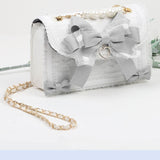 Lolita Bow Lace Shoulder Bag for Girl Pearl Jk Kawaii 2023 New Trend Purse Japan Style Gentle Female Designer Crossbody Bag