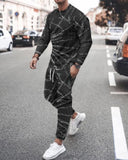 Men's Clothing Sets Fashion Must-Have Activewear 3D Printed Long Sleeve T-Shirts Men's Pullovers Casual Sweatpants Set