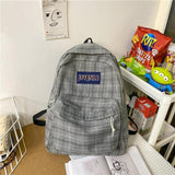 Women Backpack Students Plaid School Backpacks College School Bags For Girls Canvas Travel Backbag Female Scoolbag Rucksack