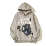 Hip Hop Y2K Space Madness Stars Foam Fleece Sweatshirts Unisex Pullover Baggy Casual Thick Hooded Hoodies Oversized Loose Hoody