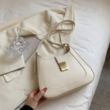 Fashion Simple Women's Underarm Bags Solid Color Luxury design Zipper Hasp handbag Casual PU Shoulder Bag